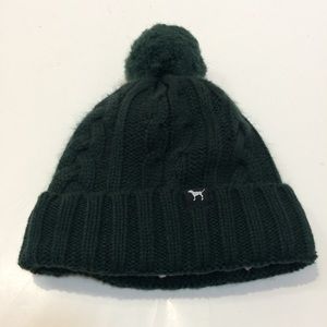 PINK Victoria's Secret Sherpa Lined Pom Pom Beanie